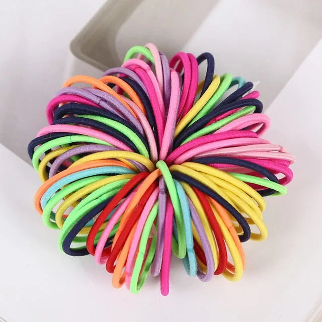 100Pcs/Lot Rubber Hair Band