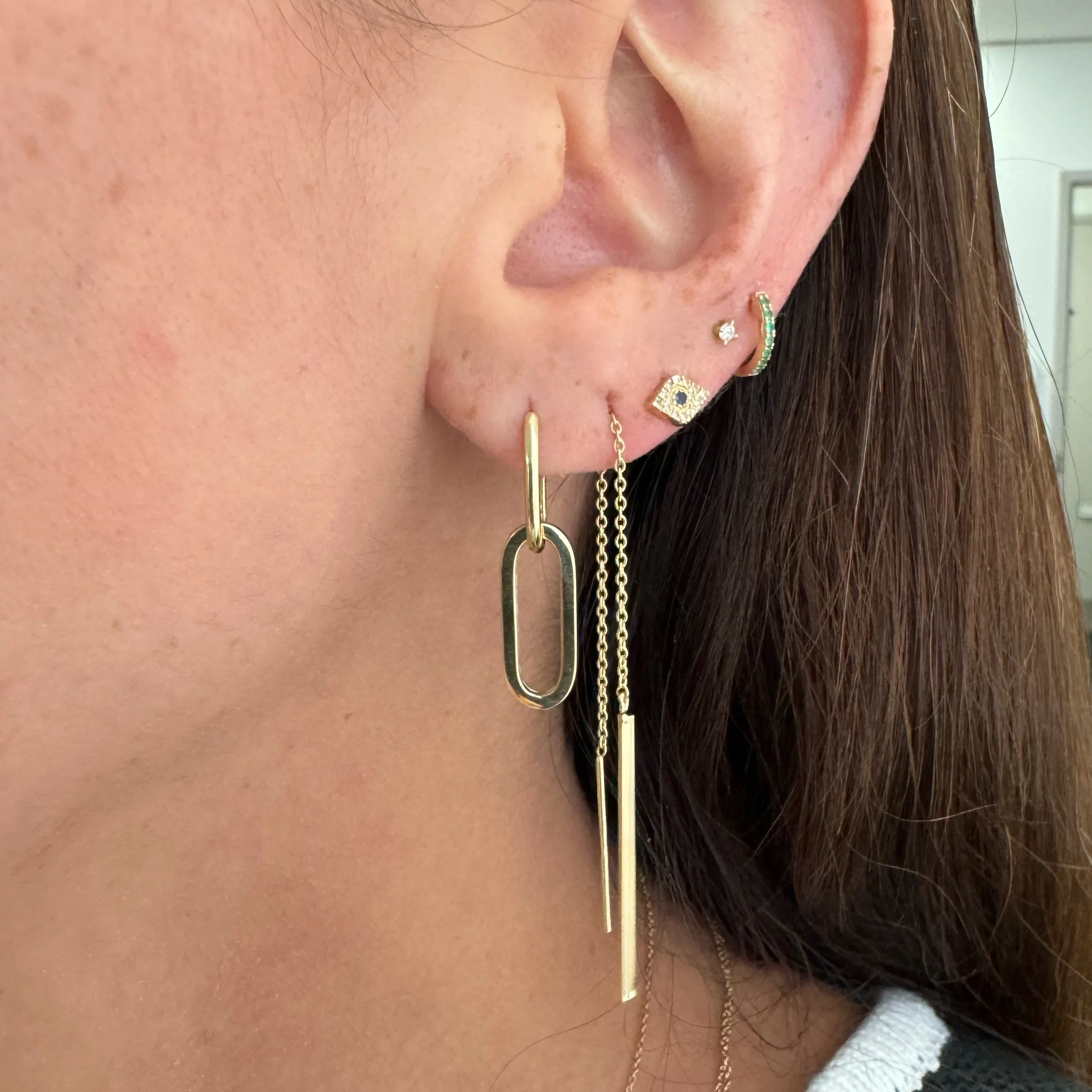 10K Gold Large Paper Clip Earrings