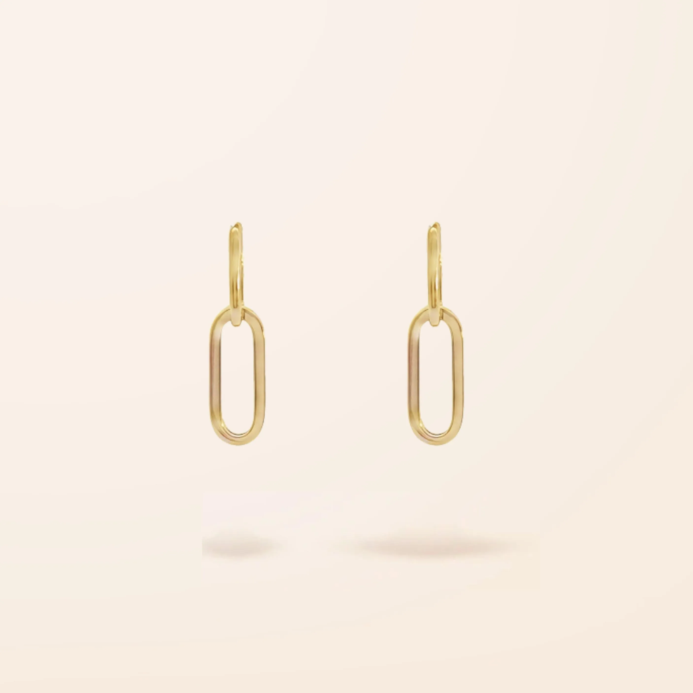 10K Gold Large Paper Clip Earrings