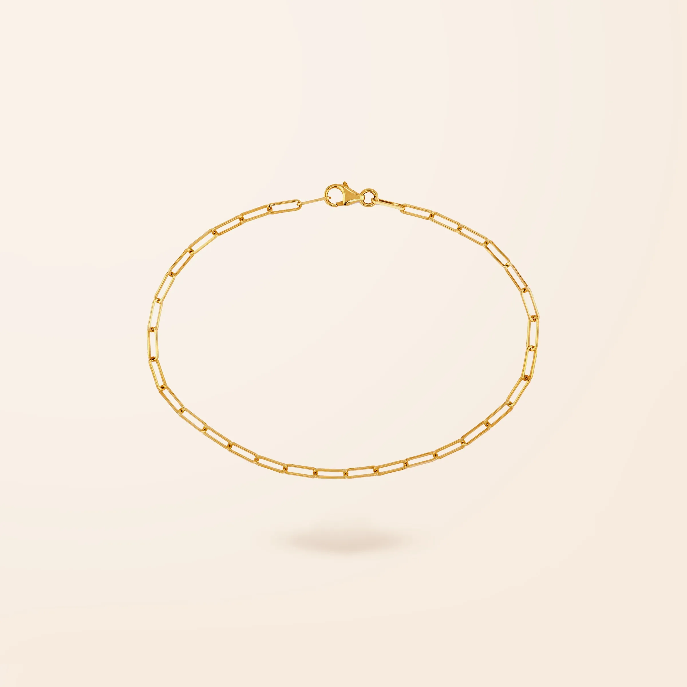 10K Gold Mini Paper Clip Bracelet