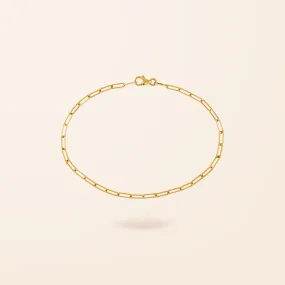 10K Gold Mini Paper Clip Bracelet