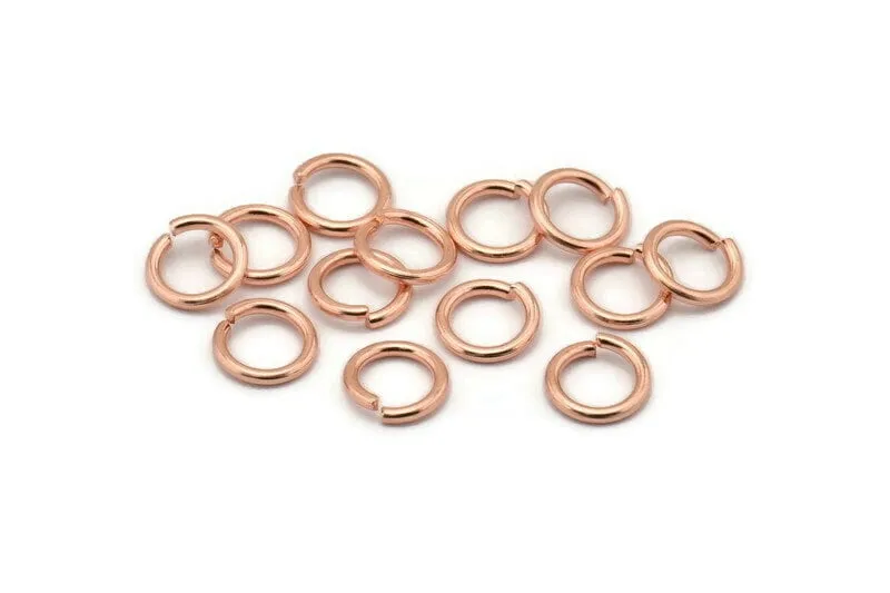 10mm Jump Ring, 50 Rose Gold Tone Brass Jump Rings (10x1.5mm) A1039