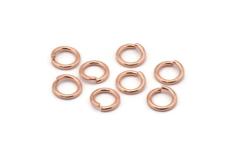 10mm Jump Ring, 50 Rose Gold Tone Brass Jump Rings (10x1.5mm) A1039