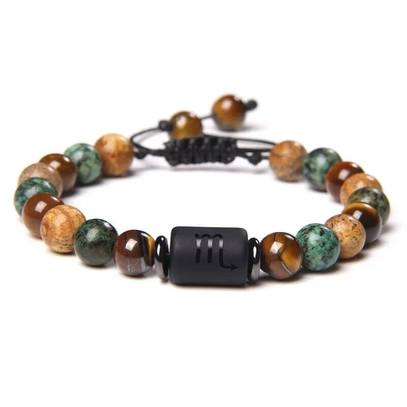 12 Constellation Tiger Eye Bracelets