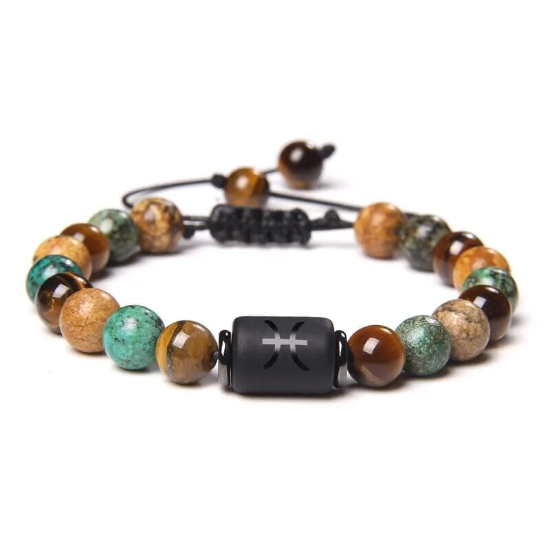 12 Constellation Tiger Eye Bracelets