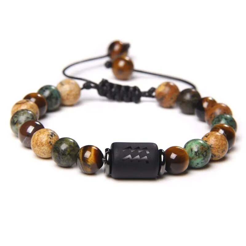 12 Constellation Tiger Eye Bracelets