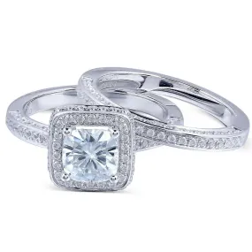 14k White Gold Moissanite Wedding Set (Rings Can Be Bought Separately)