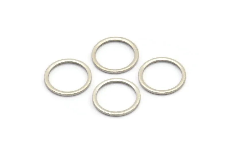 14mm Silver Rings - 12 Antique Silver Brass  Circle Connectors (14mm) BS 1099 H0003