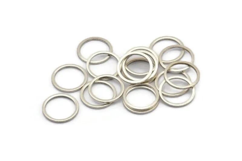 14mm Silver Rings - 12 Antique Silver Brass  Circle Connectors (14mm) BS 1099 H0003