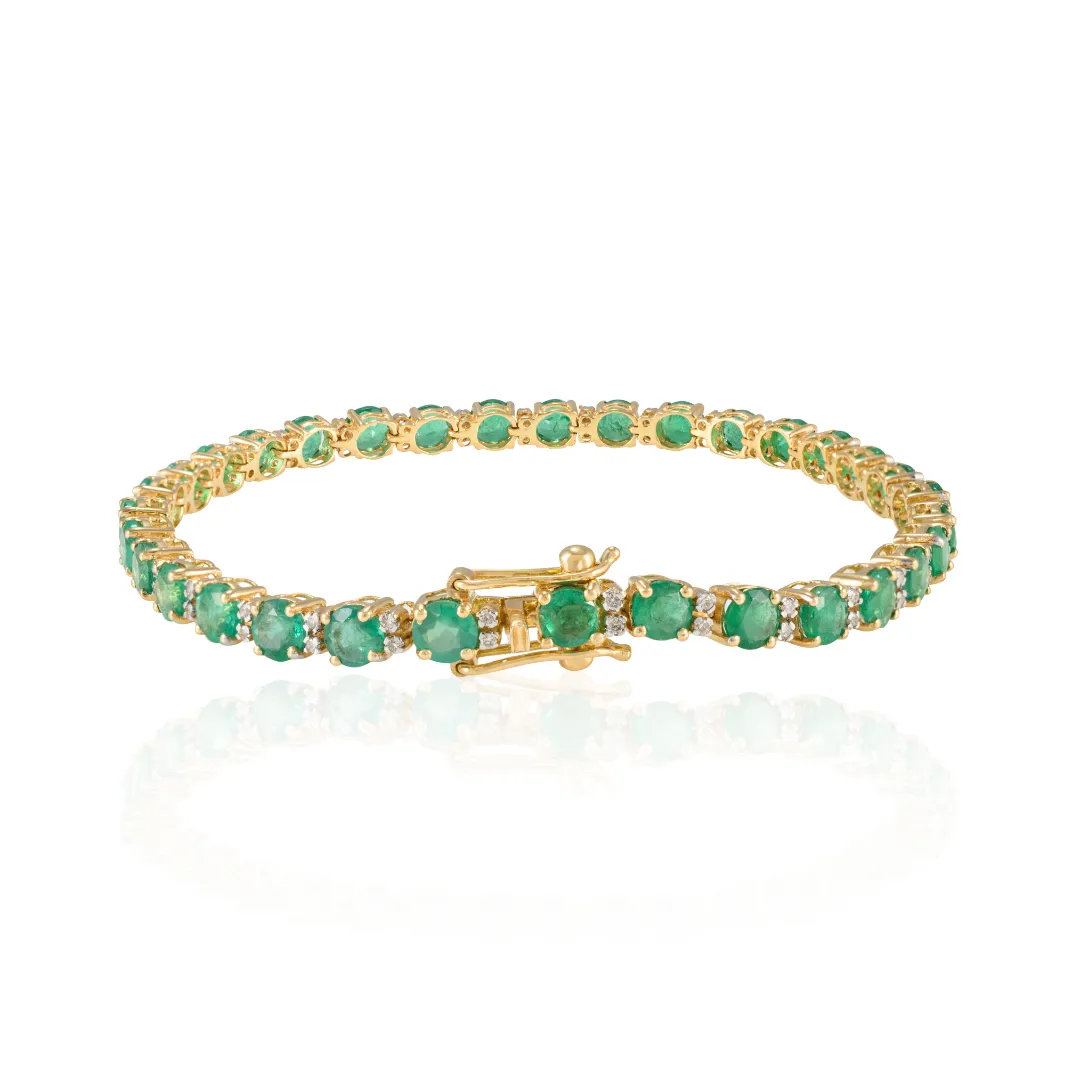 18K Gold Emerald tennins bracelets