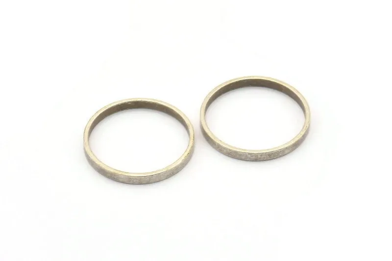 19mm Silver Rings - 25 Antique Silver Brass  Circle Connectors (19x0.8x2mm) D0311 H1209