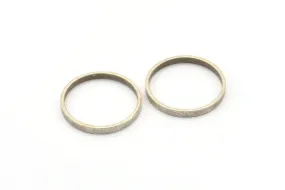 19mm Silver Rings - 25 Antique Silver Brass  Circle Connectors (19x0.8x2mm) D0311 H1209