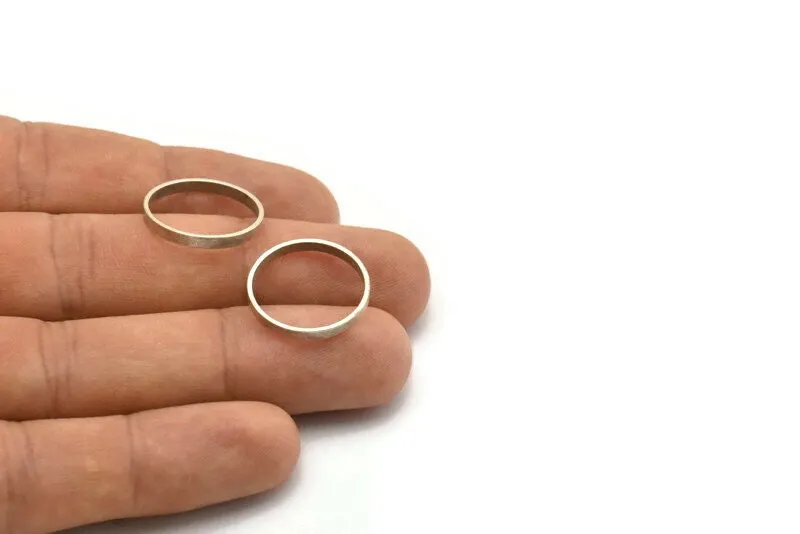 19mm Silver Rings - 25 Antique Silver Brass  Circle Connectors (19x0.8x2mm) D0311 H1209