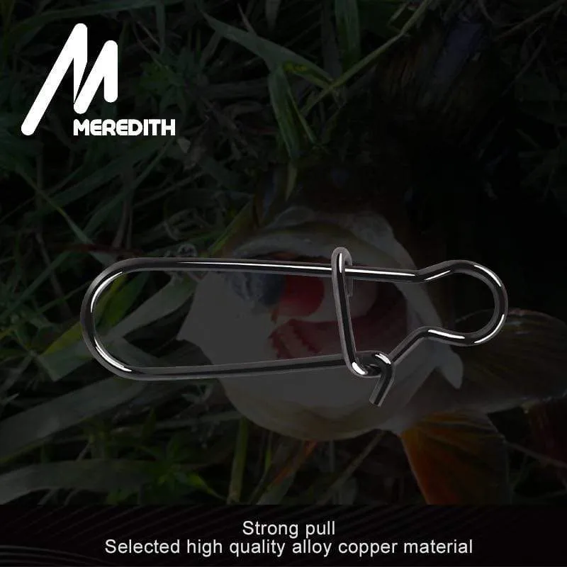 50pcs Stainless Steel Fishing Connector Fast Clip Lock Snap Swivel Solid Rings Safety Snaps Fishing Hook Tool Snap