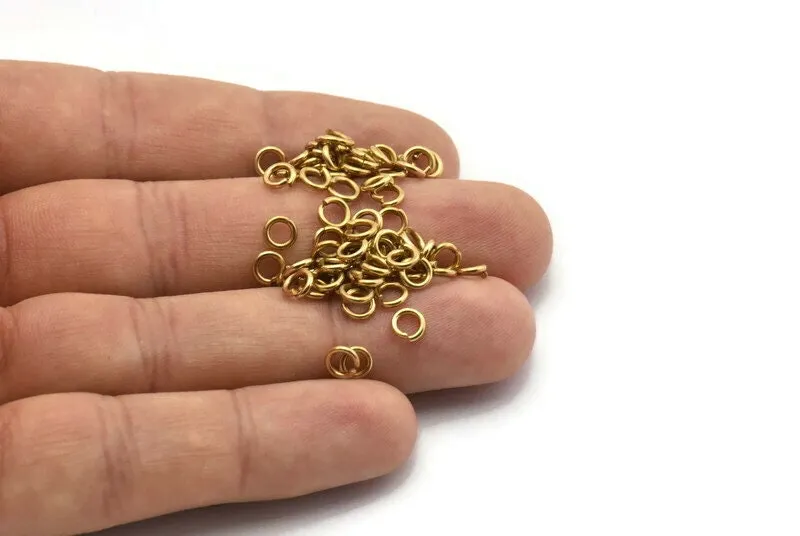 5mm Jump Ring - 500 Raw Brass Jump Rings (5x1mm) A0323