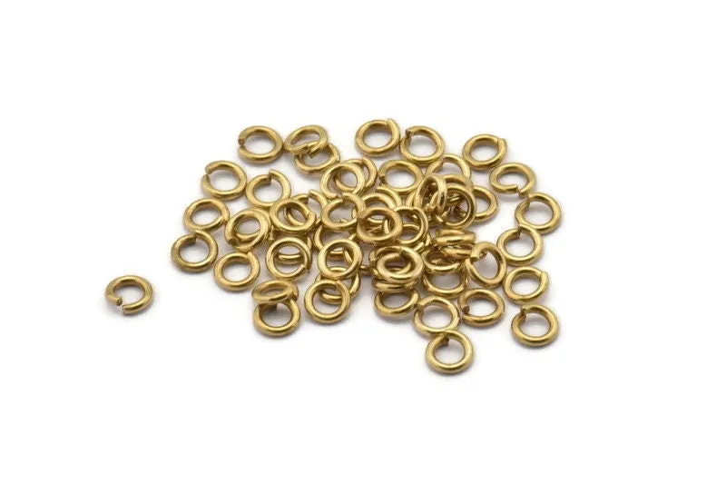 5mm Jump Ring - 500 Raw Brass Jump Rings (5x1mm) A0323