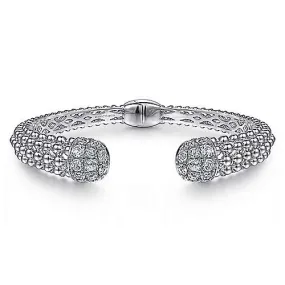 925 Sterling Silver White Sapphire Bujukan Bangle