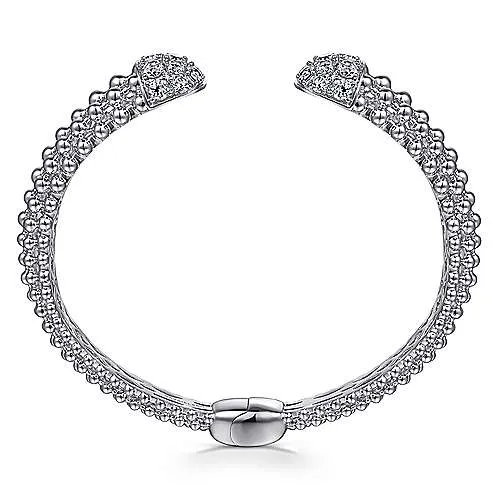 925 Sterling Silver White Sapphire Bujukan Bangle