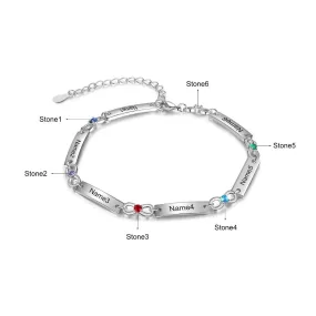 Adjustable Chain 6 Birthstone Infinity Bracelets