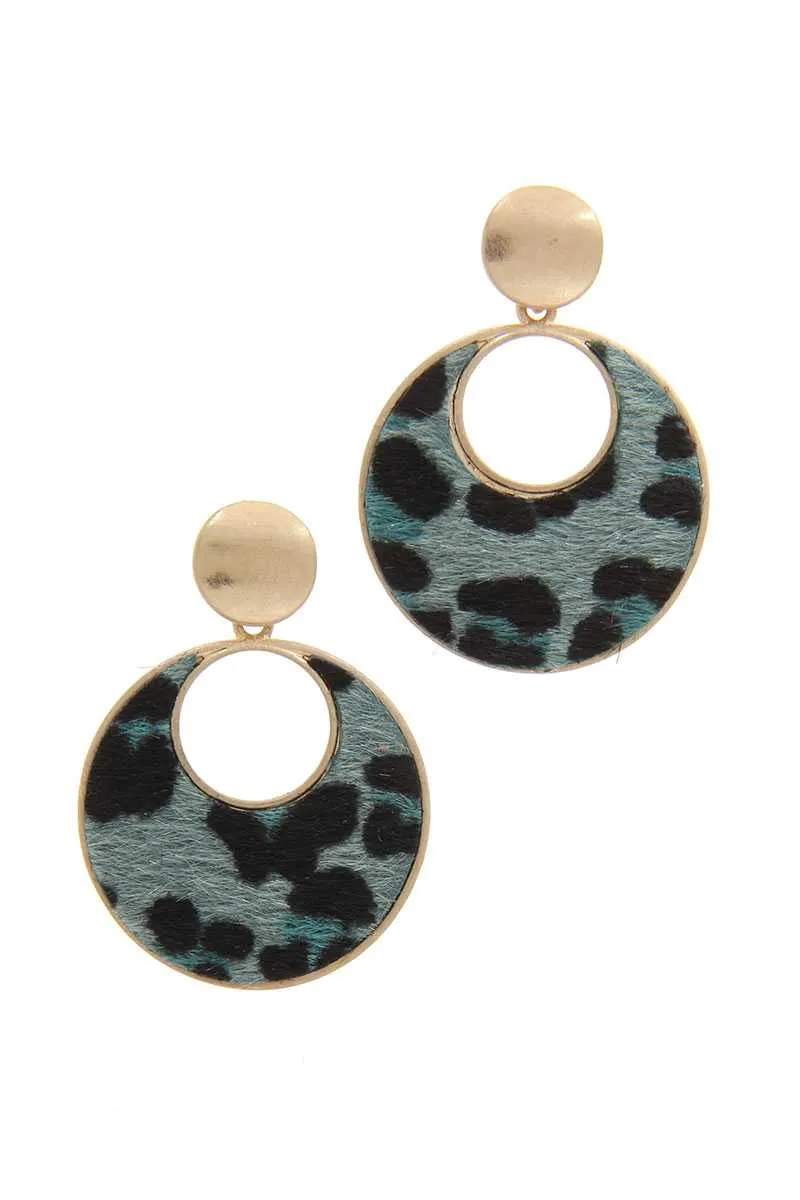 Animal Print Post Drop Earring