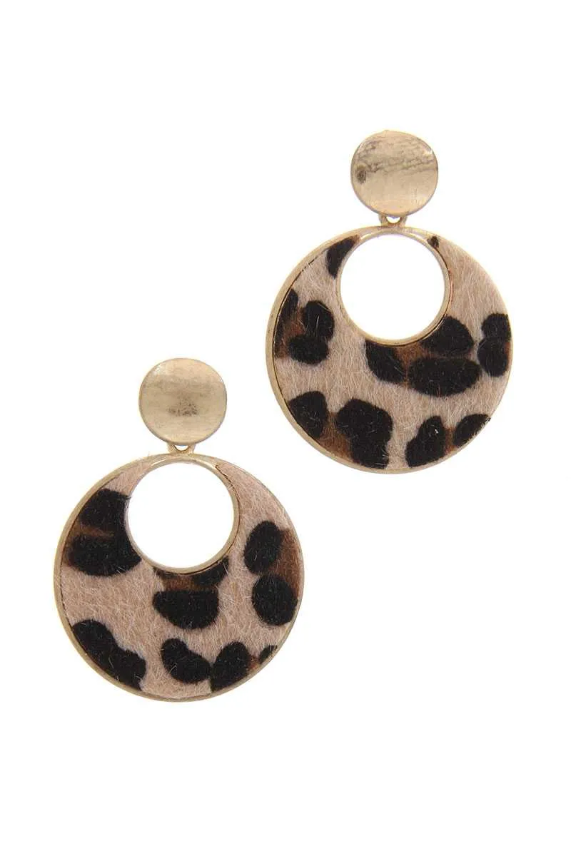 Animal Print Post Drop Earring