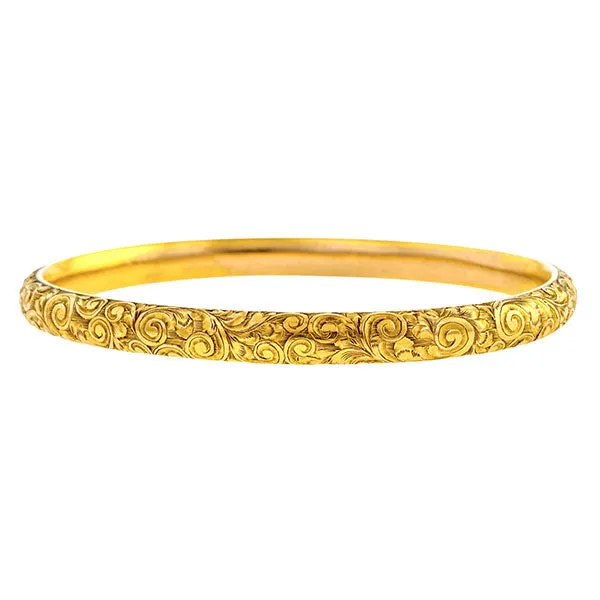 Antique Hand Engraved Bangle Bracelet