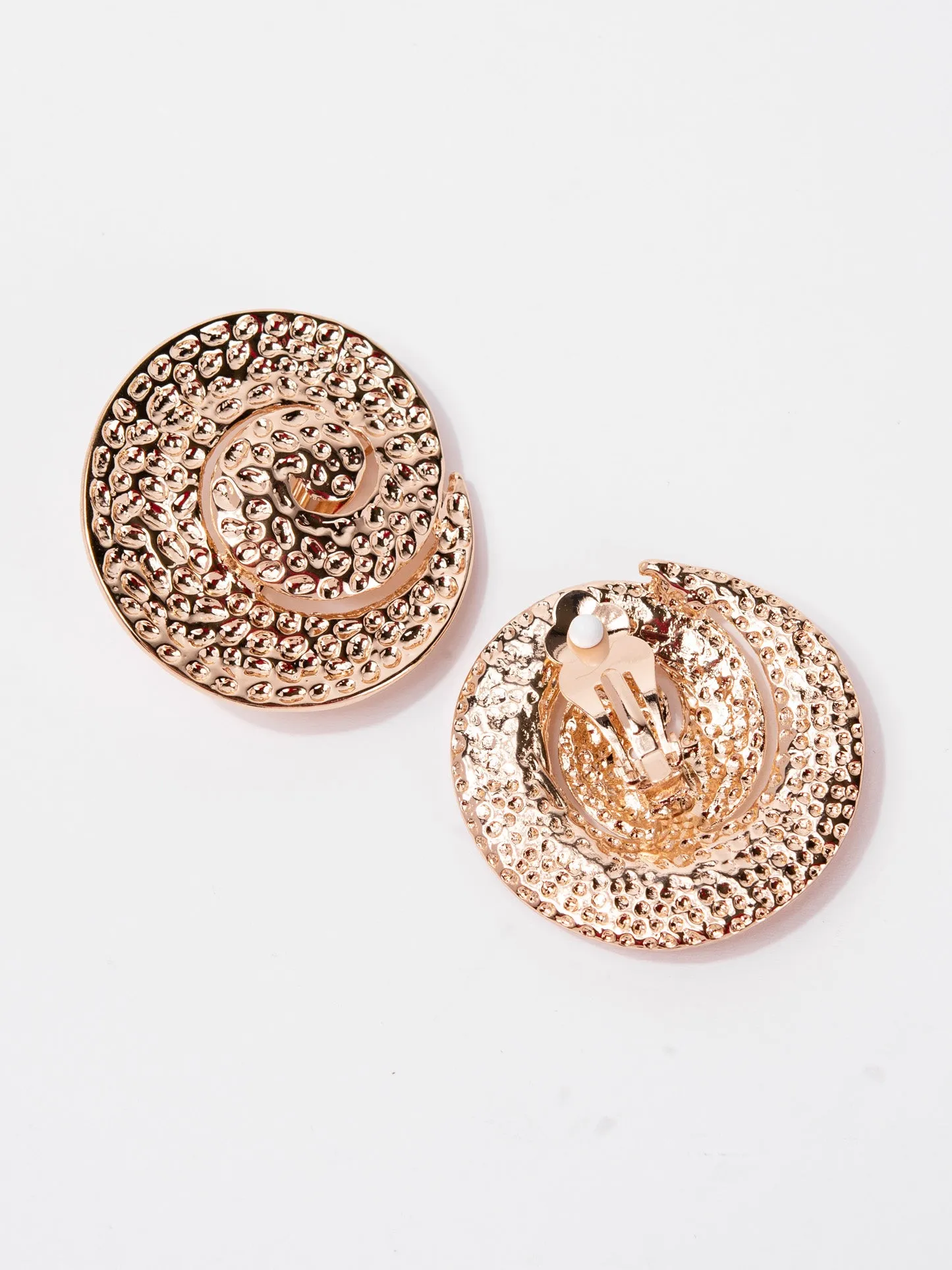 Ava Swirl Clip-On Textured Earrings