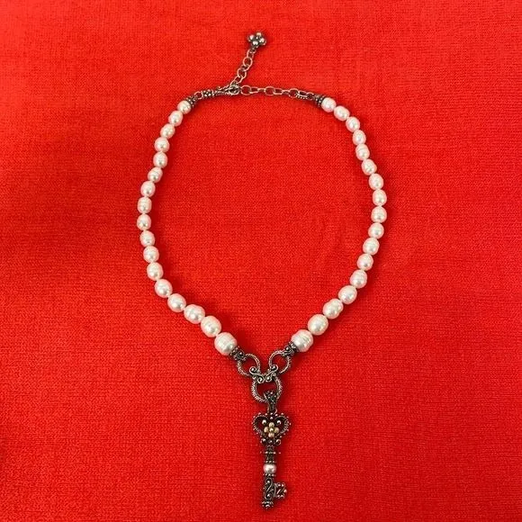 BarbaraBixbyPearl Necklace With Key Enhancer Necklace