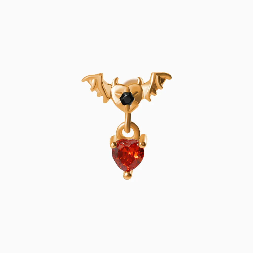 Bat Heart Drop Earring