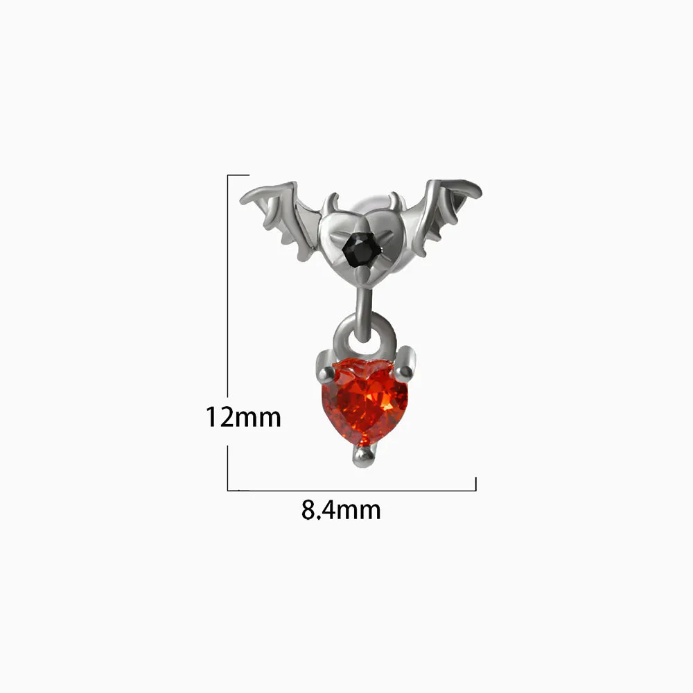 Bat Heart Drop Earring