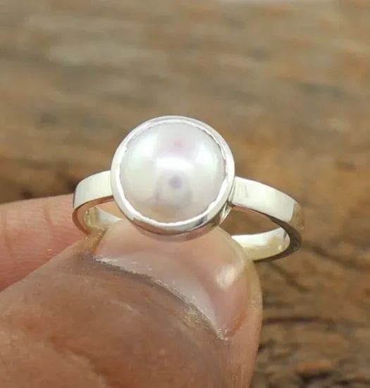 Beautiful Pearl Ring, June Birthstone, 925 Sterling Silver Ring, Pearl Ring, Rings for Women, Gifts for Her, Pearl Gift Ring