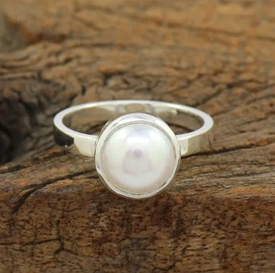 Beautiful Pearl Ring, June Birthstone, 925 Sterling Silver Ring, Pearl Ring, Rings for Women, Gifts for Her, Pearl Gift Ring