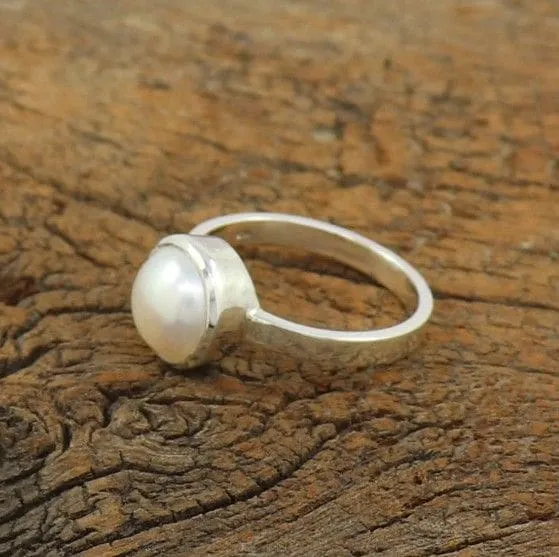 Beautiful Pearl Ring, June Birthstone, 925 Sterling Silver Ring, Pearl Ring, Rings for Women, Gifts for Her, Pearl Gift Ring