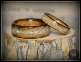 Bentwood Rings Set - Smokies Bethlehem Olivewood Wood Ring Set with Pure Glass Inlays