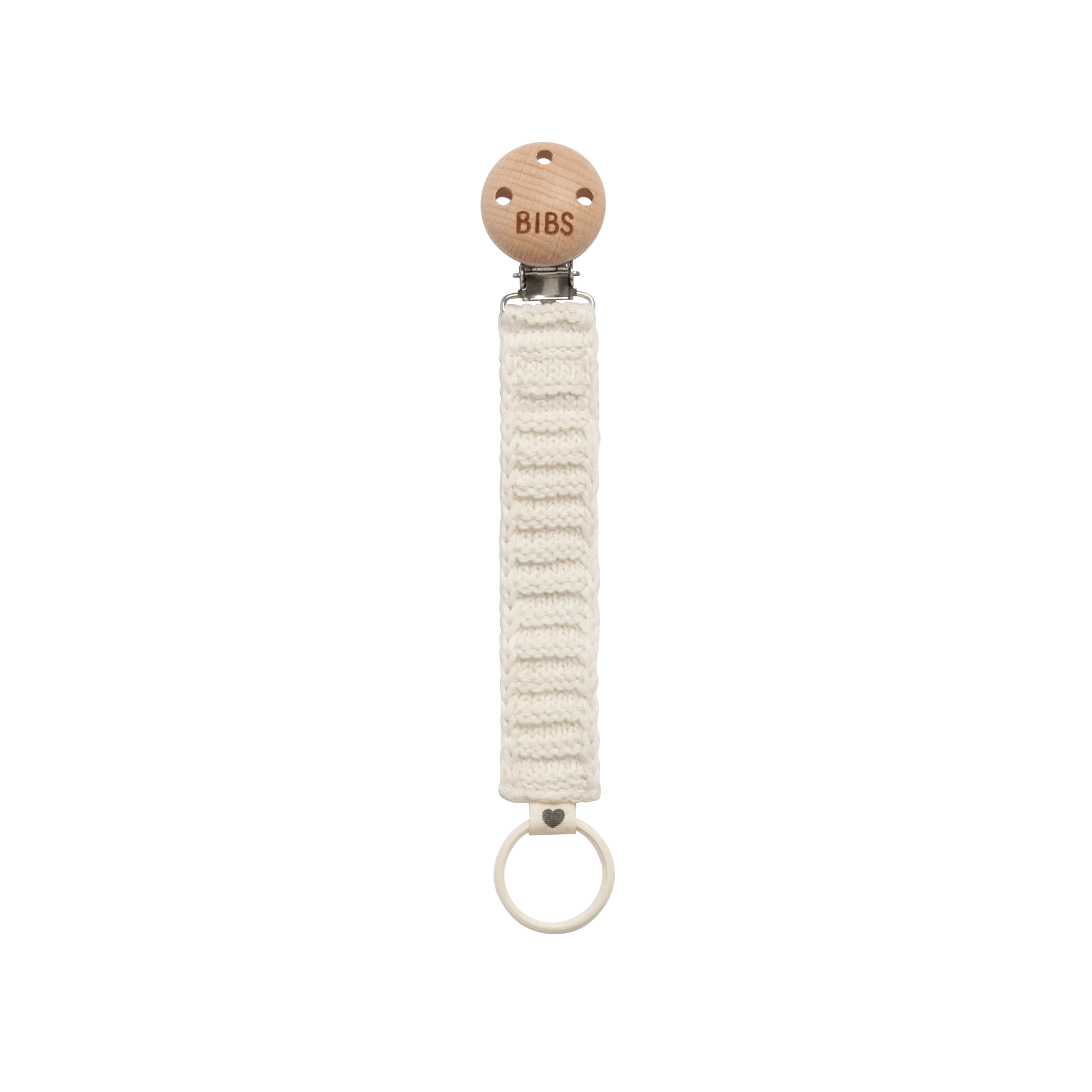 BIBS Knitted Pacifier Clip - Ivory