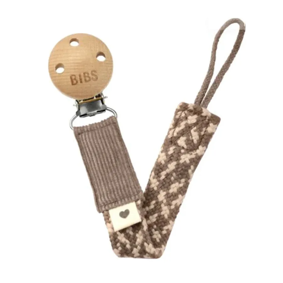 BIBS Pacifier Clip - Dark Oak/Vanilla