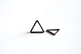 Black Rhodium Open Triangle Rings Connector Charm- Black Rhodium Plated over 925 Sterling Silver Triangle, Black Triangle Charms, Link, 270