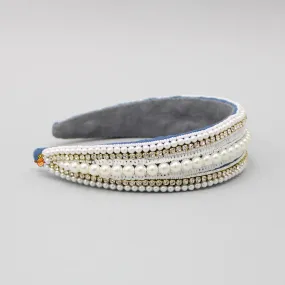 Blue Denim Pearly Hair Band