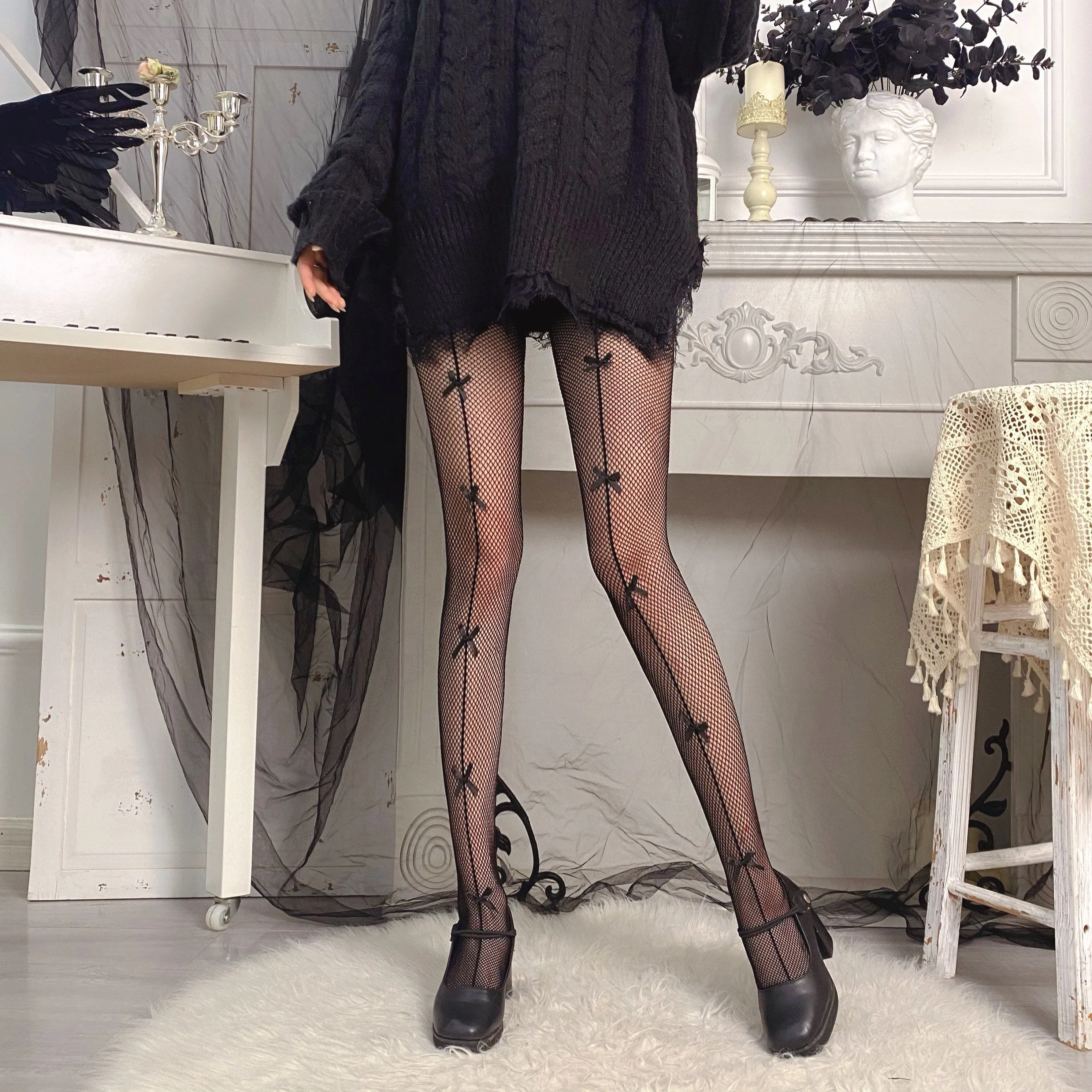 Bow Fishnet Tights SD01968