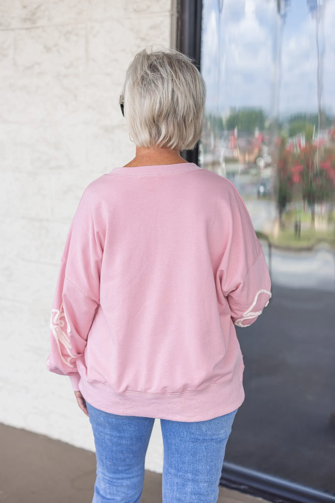 Bow Tie Perfection Pink Sweatshirt