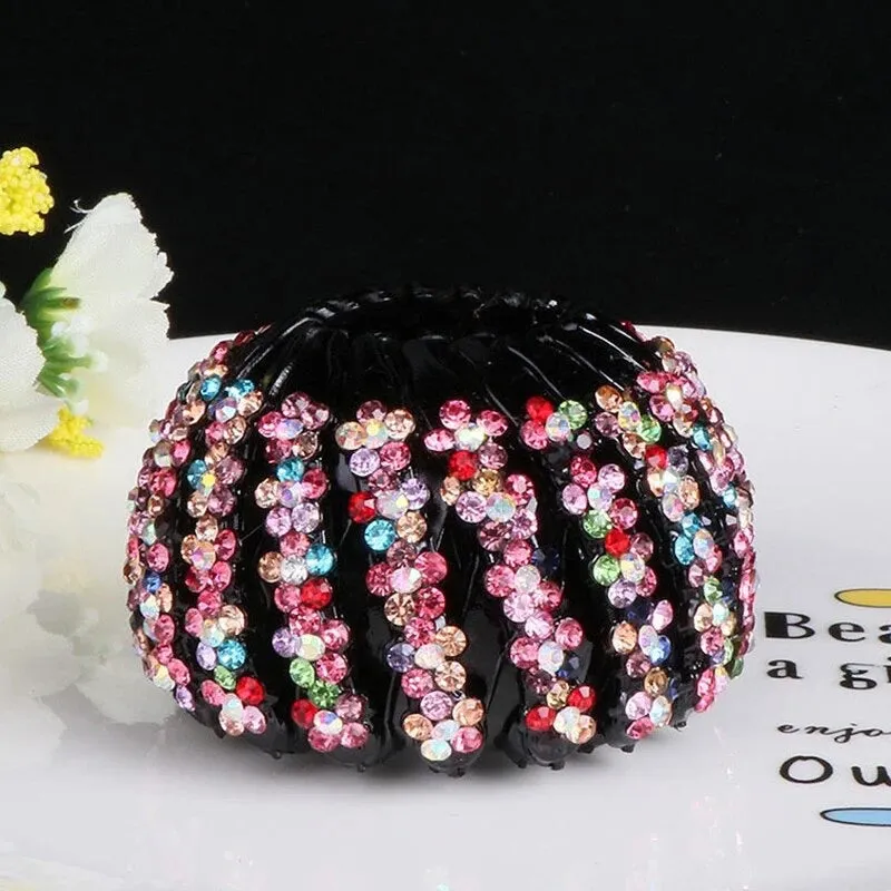 Bun Crystal Flowers hair claw