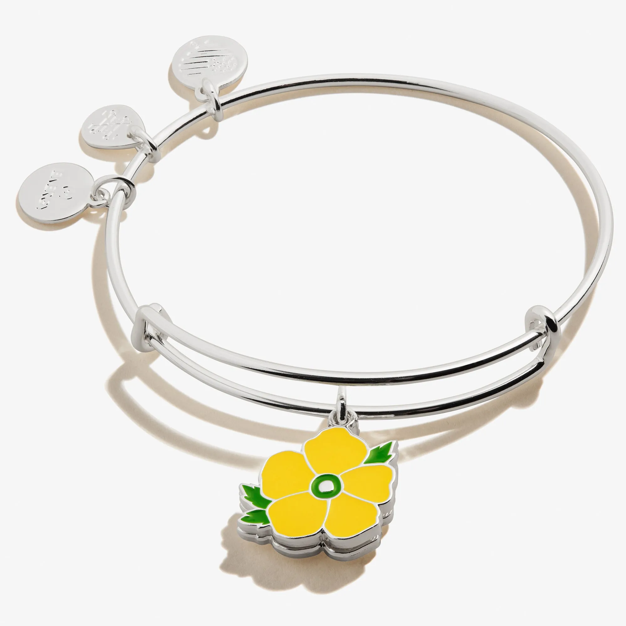 Buttercup Flower Mantra Charm Bangle