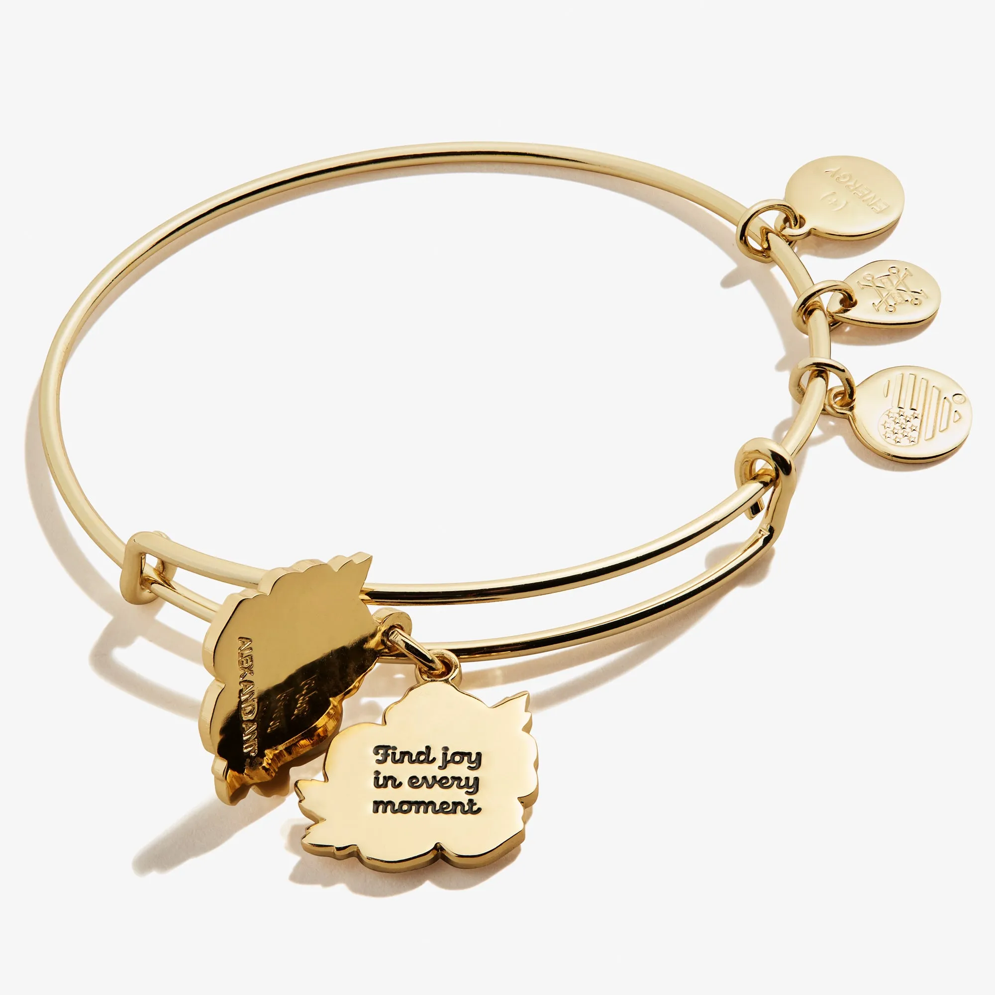 Buttercup Flower Mantra Charm Bangle