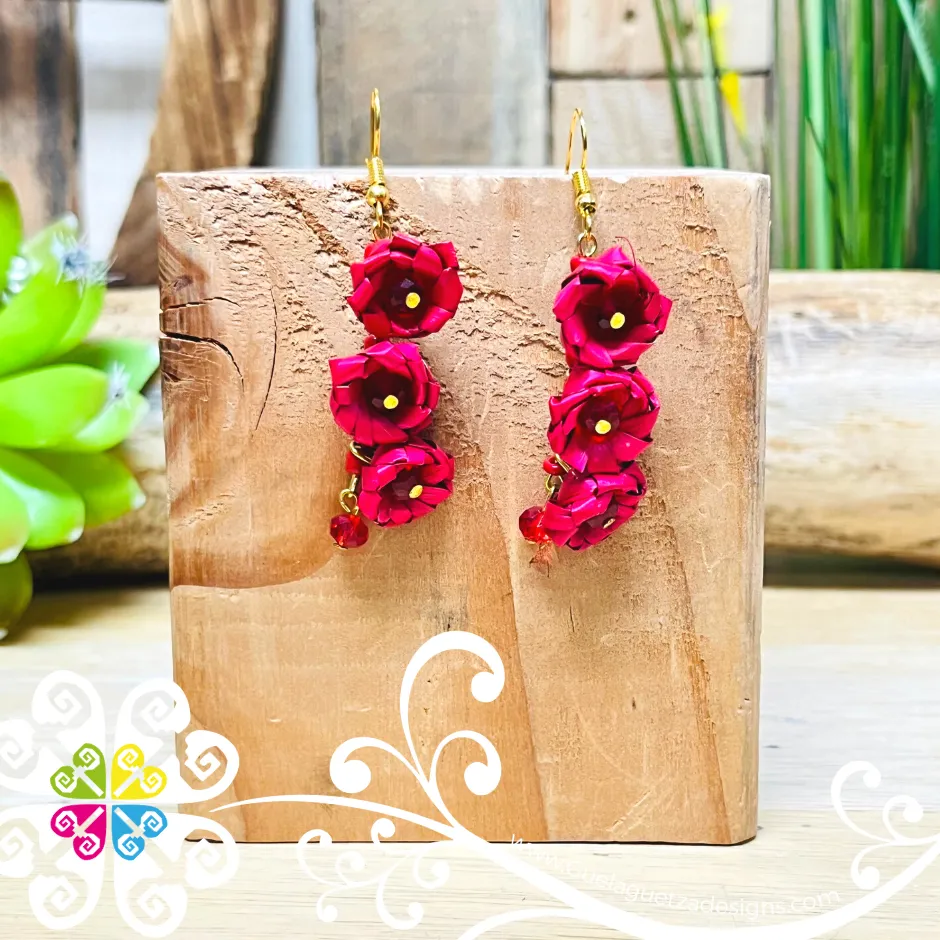 Carnation Palm Earrings - Palm Earrings