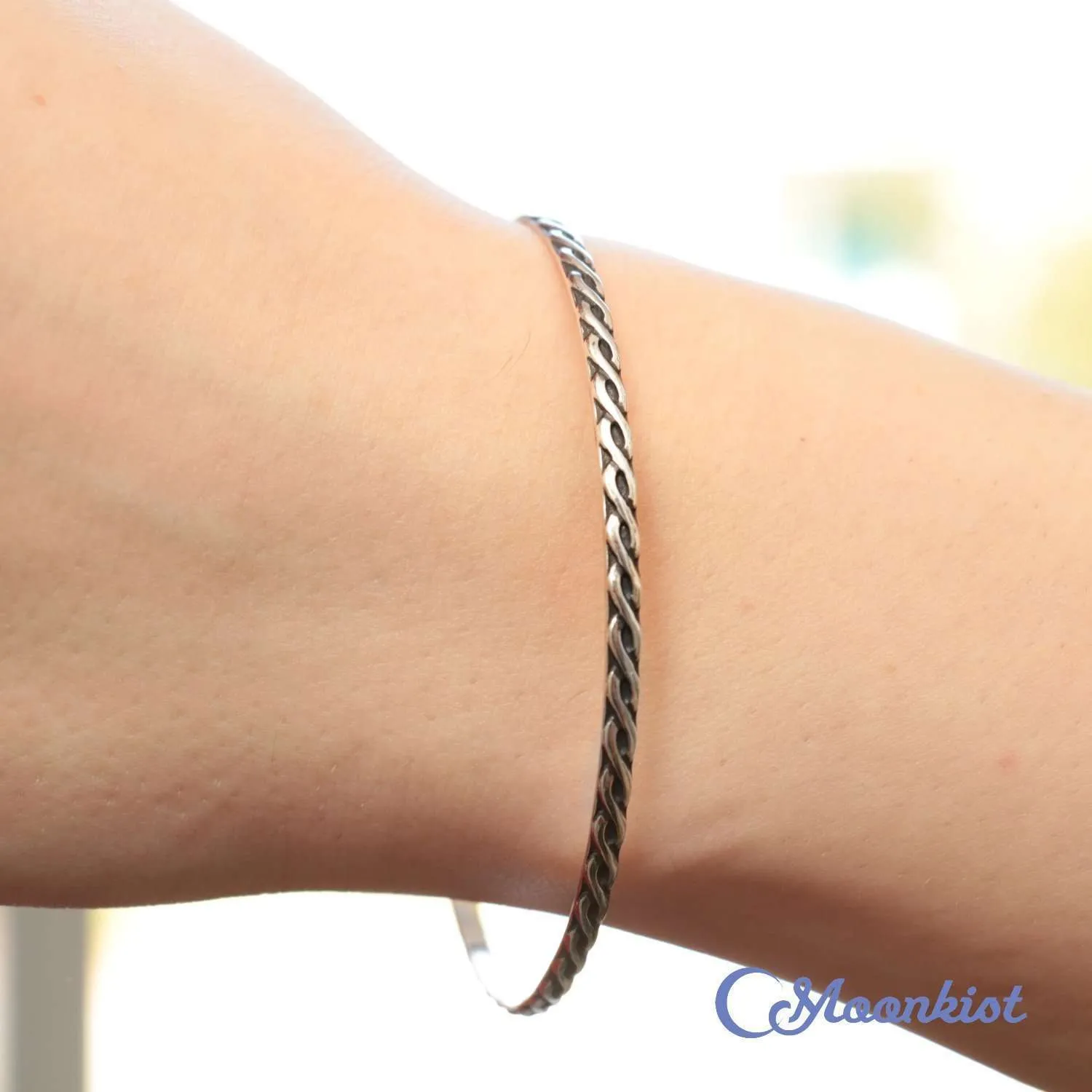 Celtic Silver Bangle Bracelet | Moonkist Designs