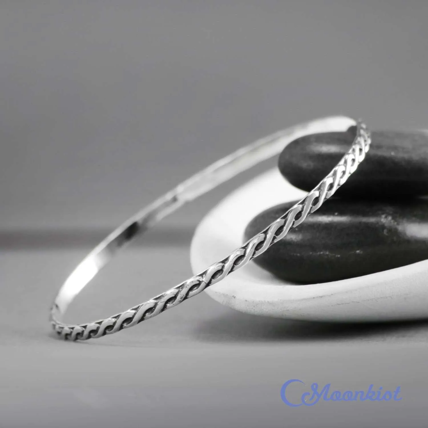 Celtic Silver Bangle Bracelet | Moonkist Designs