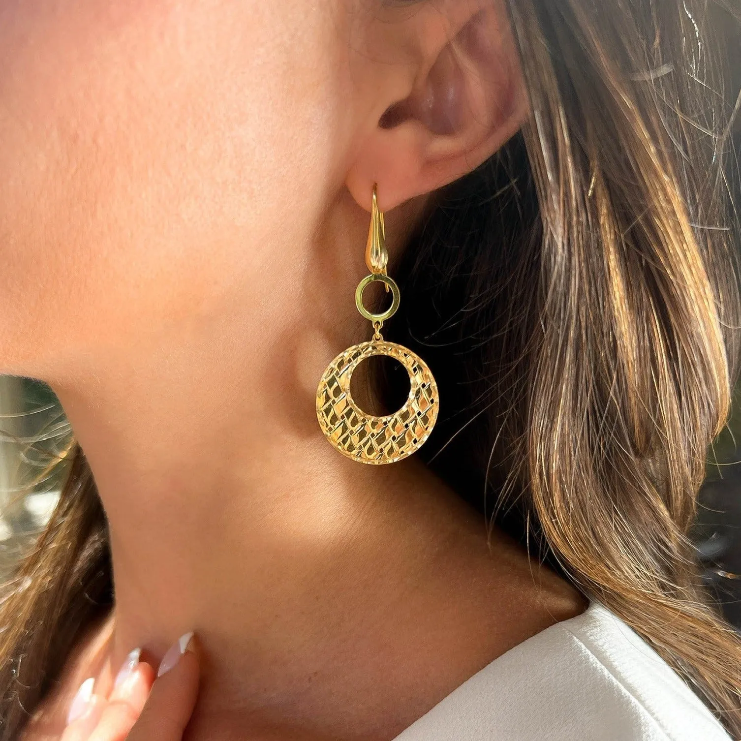 Circle Weave Drop Earring