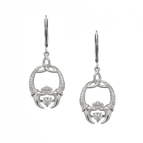 Claddagh Dancing Stones Earrings