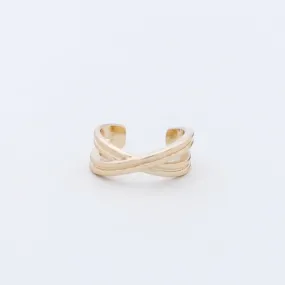 Cross Lines Ear Cuff - Gold