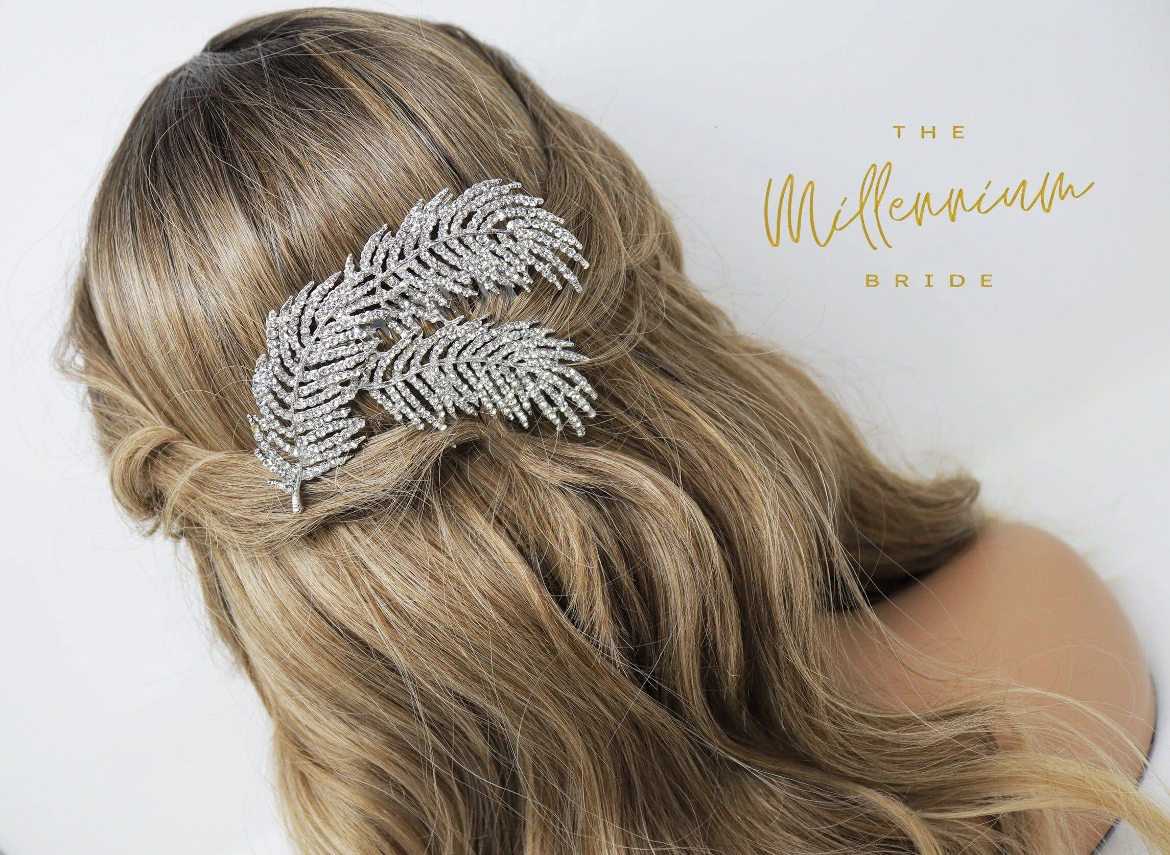 Crystals Feather Bridal Hair piece, Bridal Hair Accessories, Wedding Hair Accessory, Bridal Hair Comb. Active Restock requests: 0